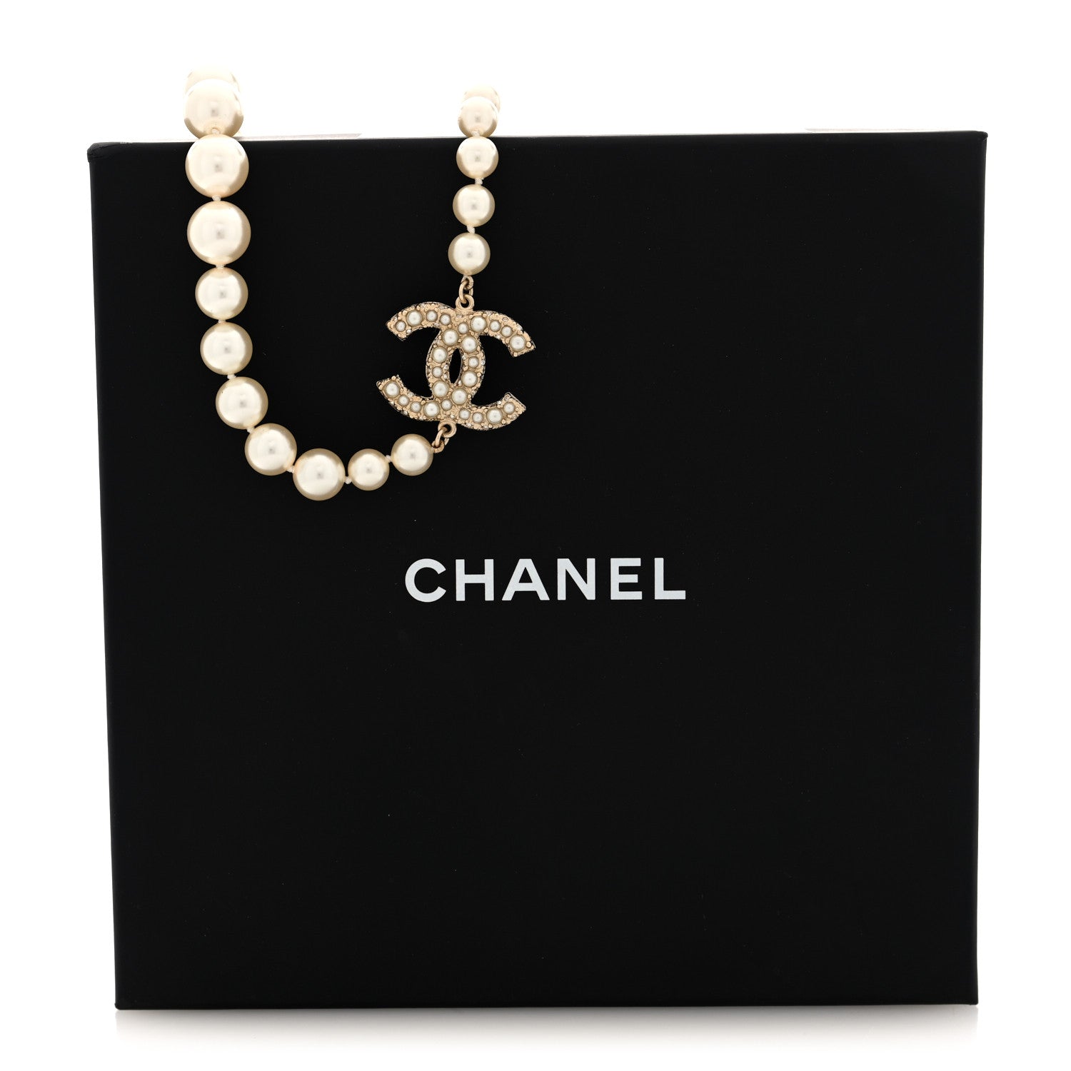 Pearl CC 100th Anniversary Necklace Light Gold