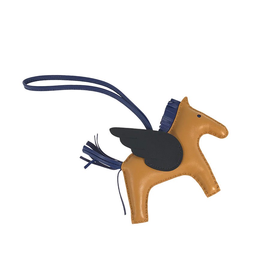 HERMES Pegasus Sesame Blue Saphir Black Z stamp (made in 2021) Bag charm
