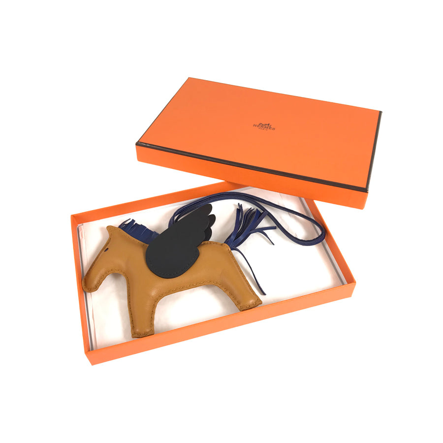 HERMES Pegasus Sesame Blue Saphir Black Z stamp (made in 2021) Bag charm