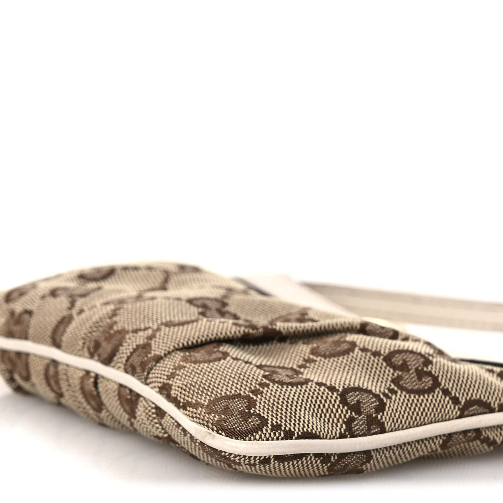 Gucci Monogram GG Heart Charm Crossbody Pochette White