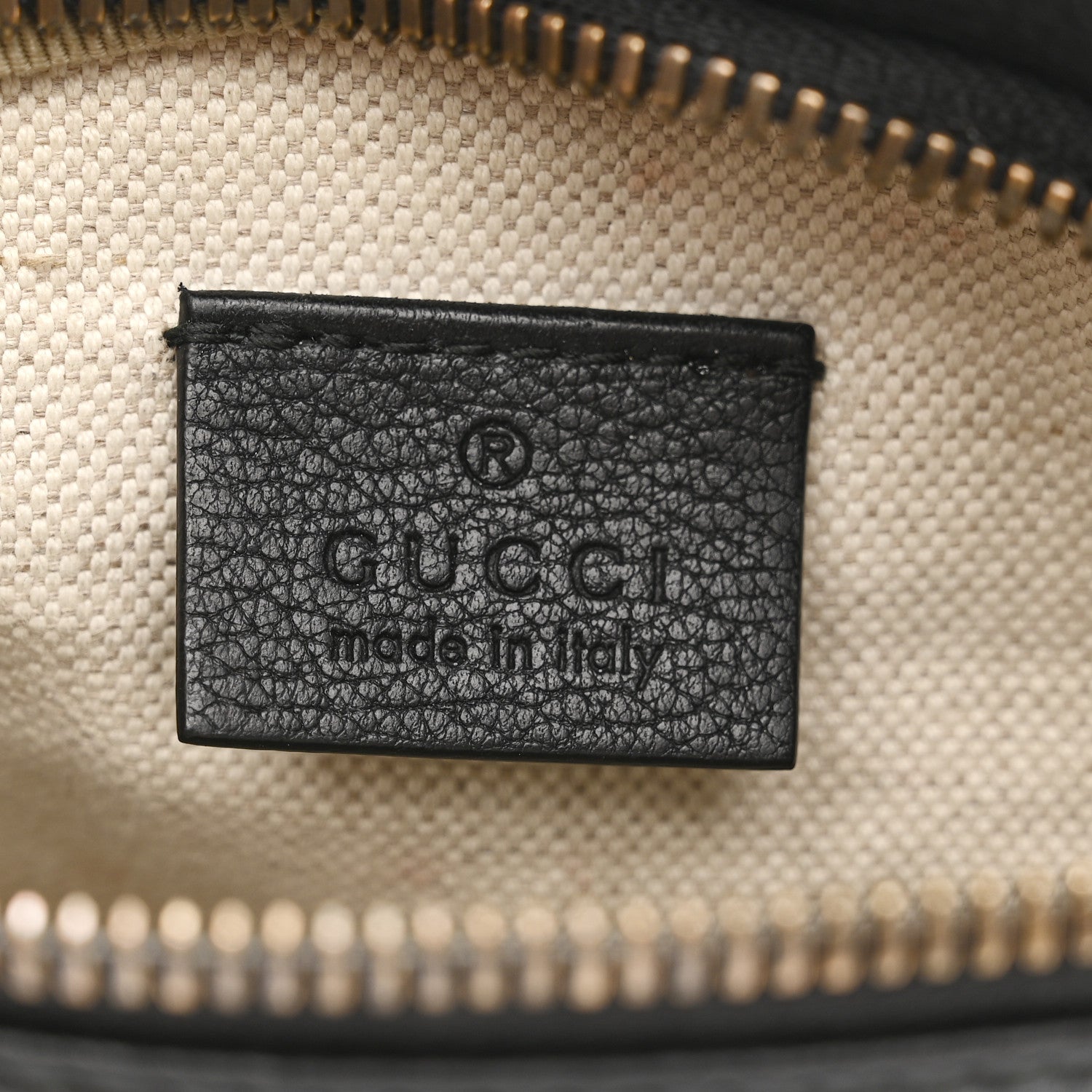 Gucci Grained Calfskin Small Logo Belt Bag Black