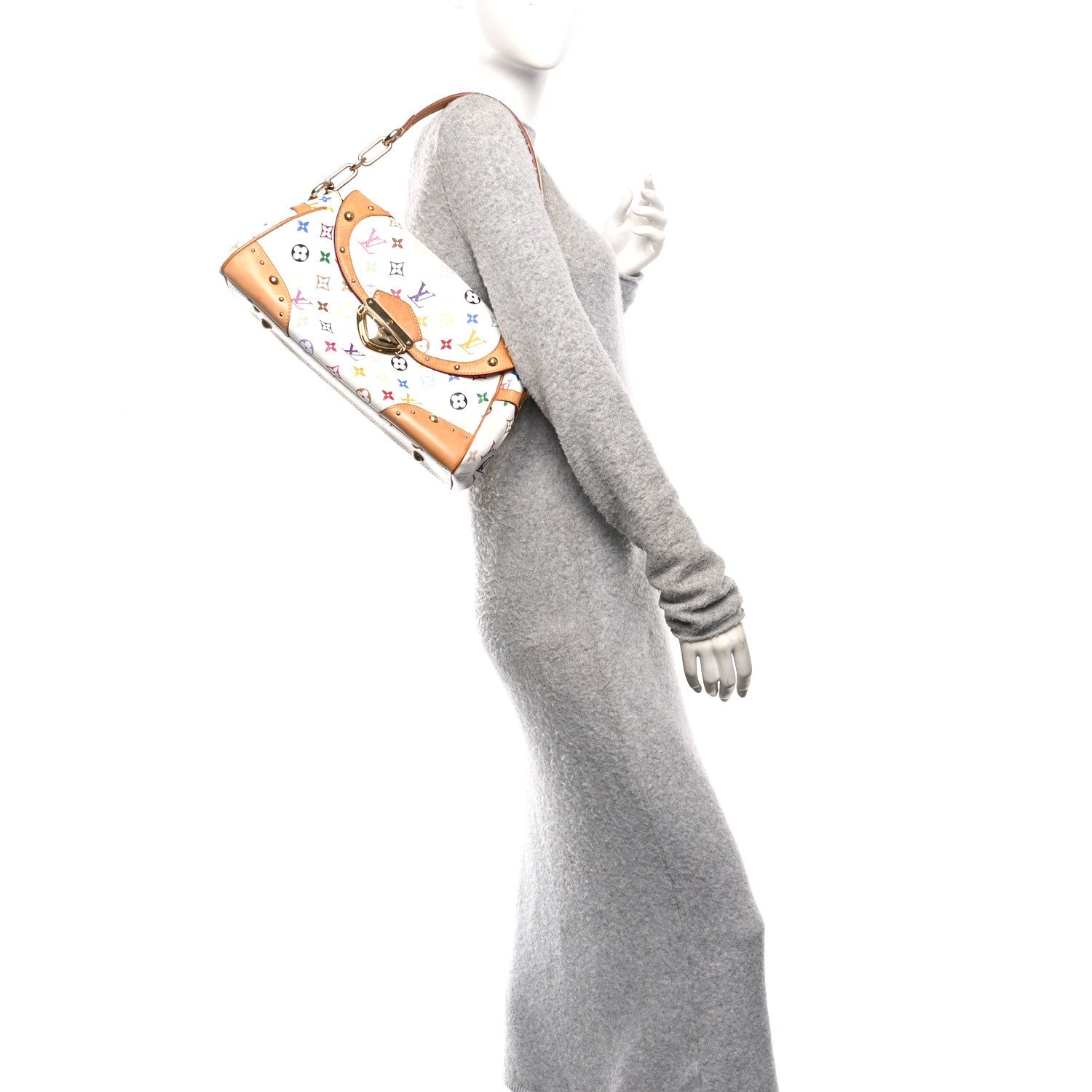 Louis Vuitton Monogram Multicolor Beverly MM White