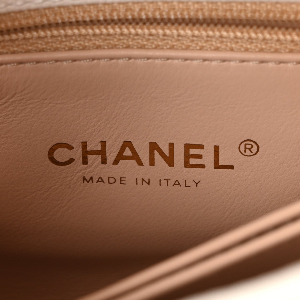 Chanel Caviar Quilted Extra Mini Coco Handle Flap White