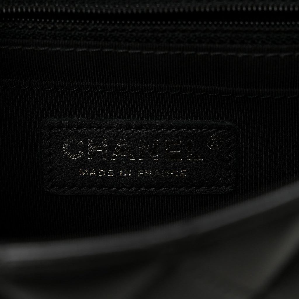 Chanel Calfskin Quilted Bolero De Chanel Flap Bag Black