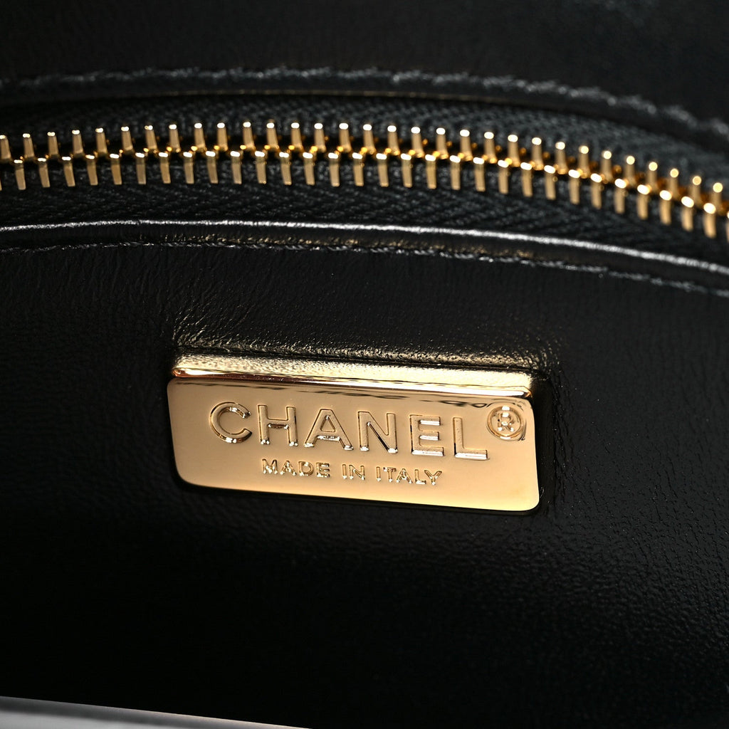 Chanel Tweed Sequin Small Single Flap Black Silvery Golden
