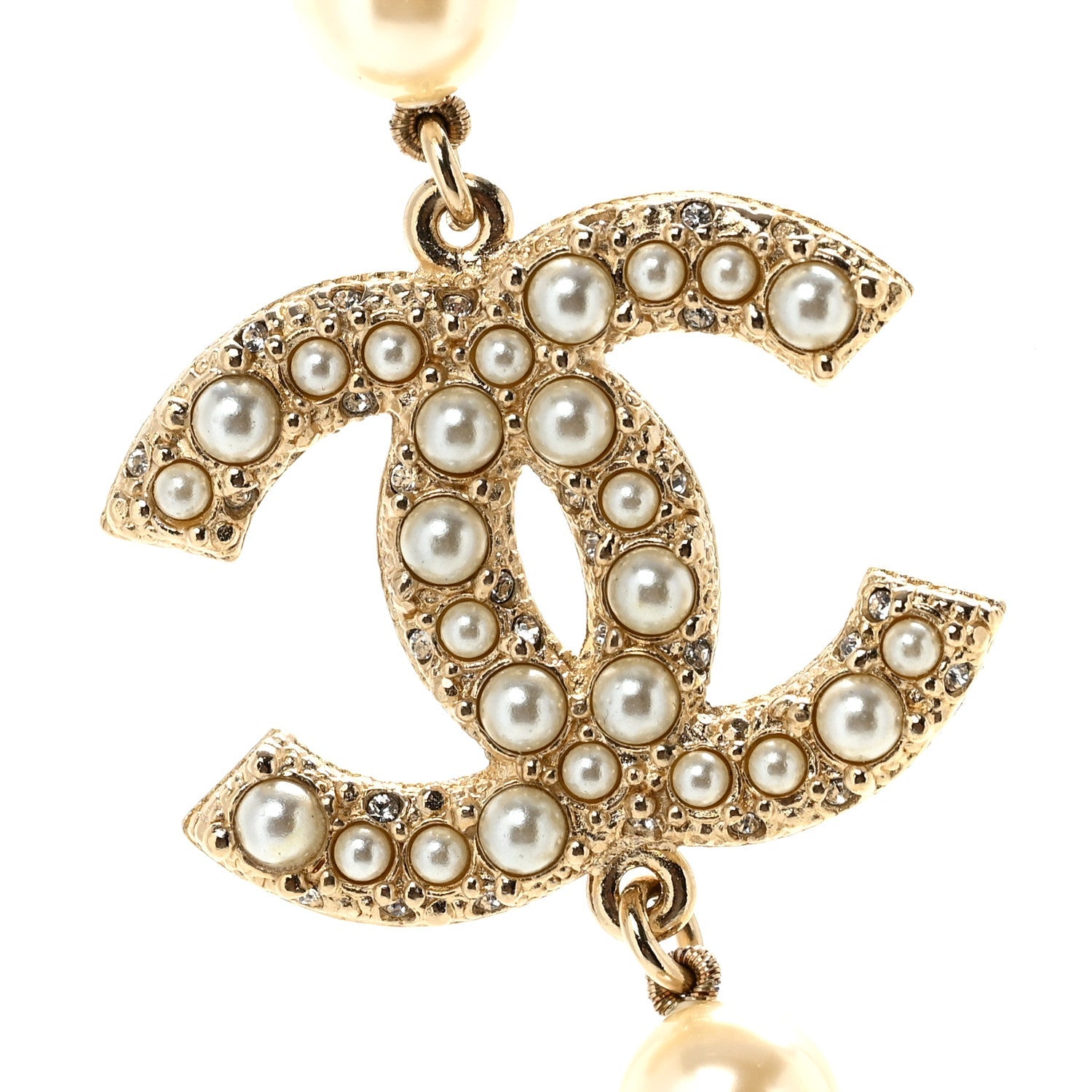 Pearl CC 100th Anniversary Necklace Light Gold