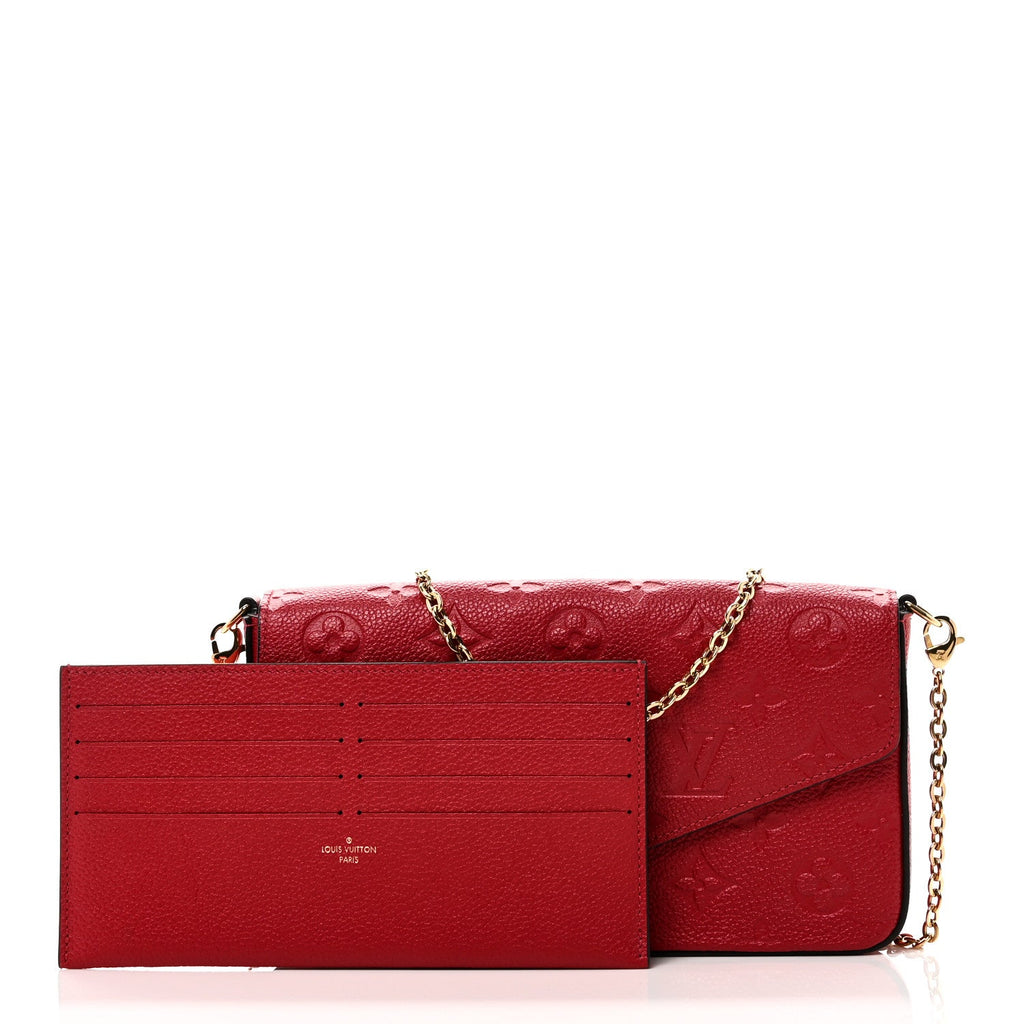 Louis Vuitton Empreinte Pochette Felicie Chain Wallet Scarlet