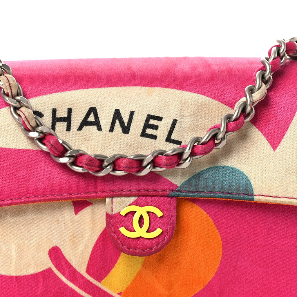 Chanel Satin Mini Convertible Flap Pink Multicolor