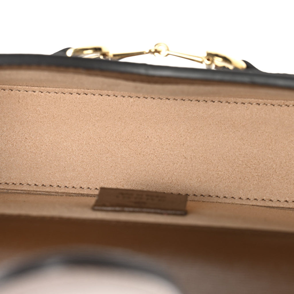 Gucci GG Supreme Monogram Mini Horsebit 1955 Shoulder Bag Beige Brown Sugar