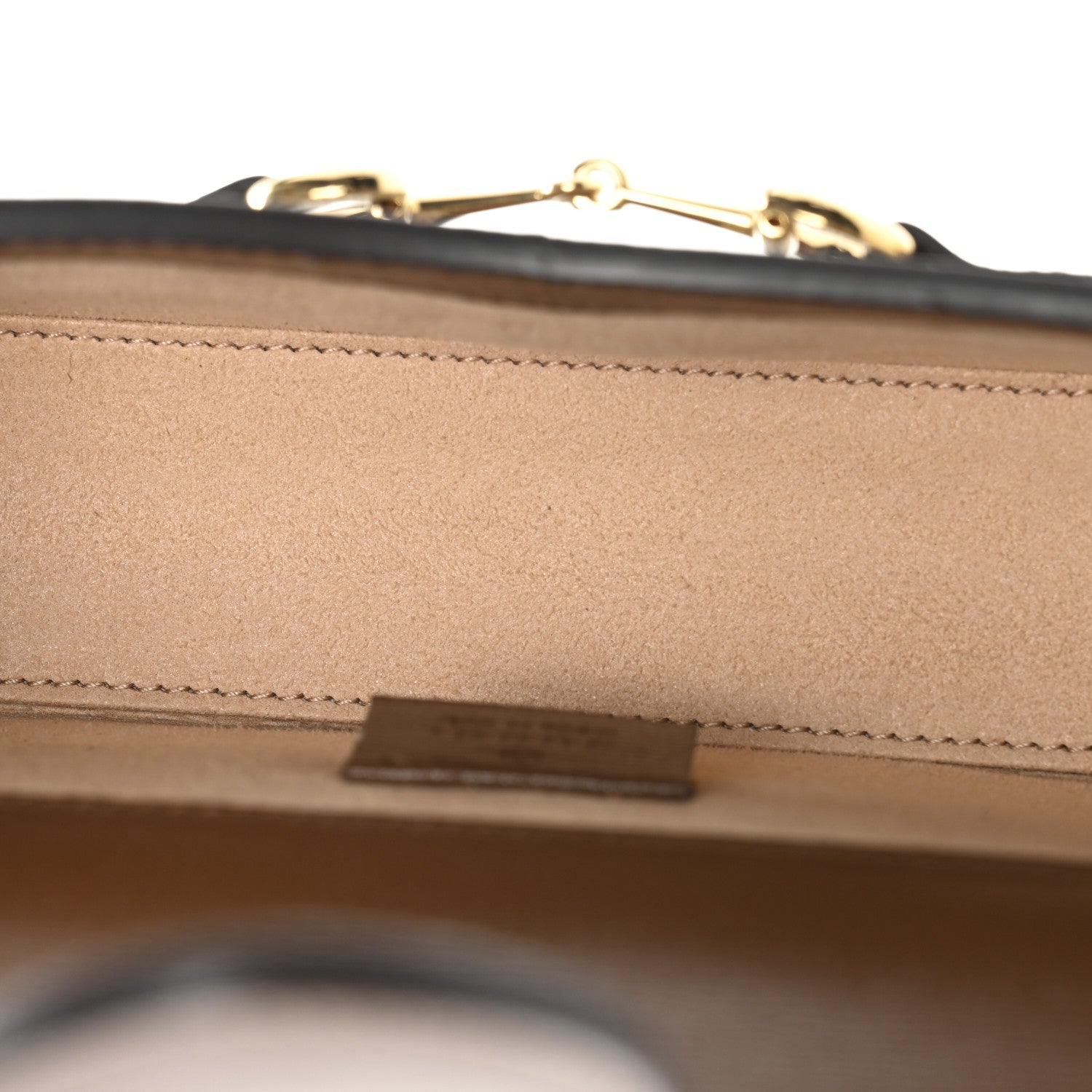 Gucci GG Supreme Monogram Mini Horsebit 1955 Shoulder Bag Beige Brown Sugar
