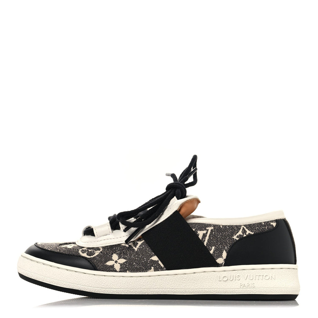Louis Vuitton Denim Monogram Lous Sneakers 37 Gray