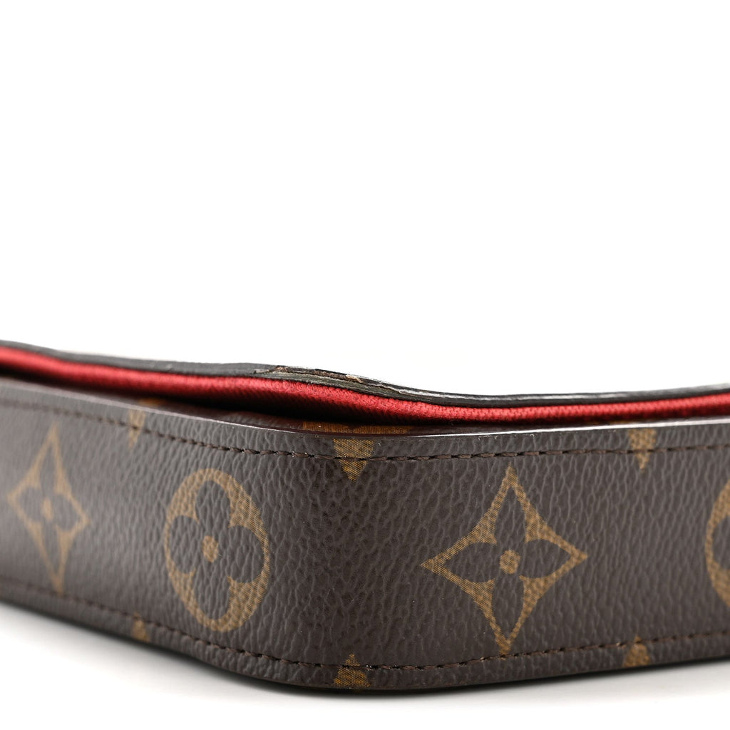 Louis Vuitton Monogram 2022 Christmas Animation China Chengdu Pochette Felicie Chain Wallet Red