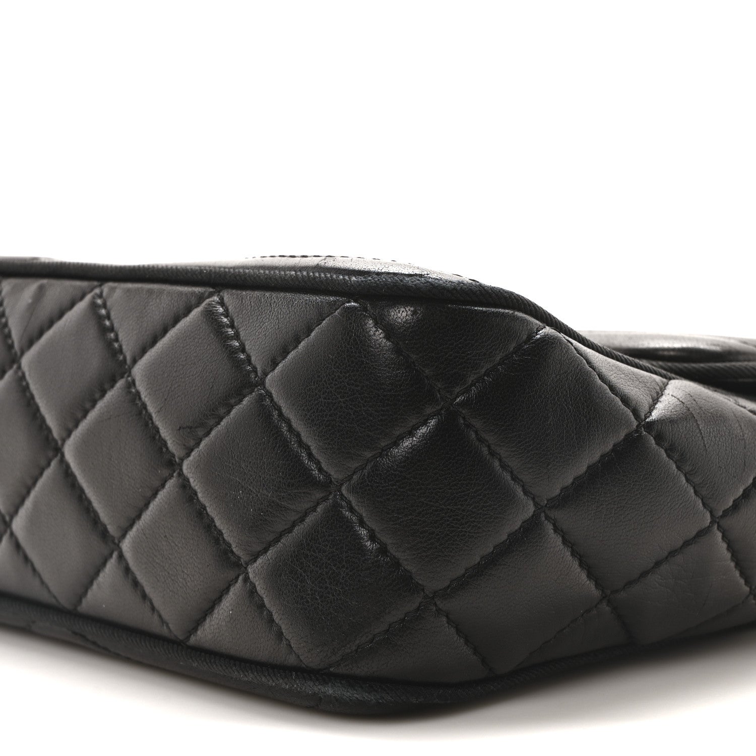 Chanel Lambskin Scallop Quilted Medium Pagoda Flap Black