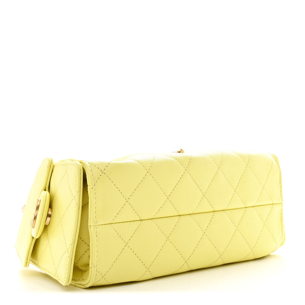 Chanel Caviar Quilted Mini Chanel 25 Handbag Light Yellow