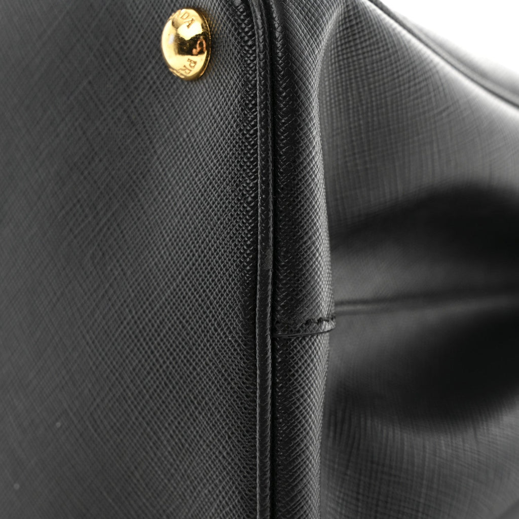 Prada Saffiano Lux Medium Galleria Double Zip Black Black