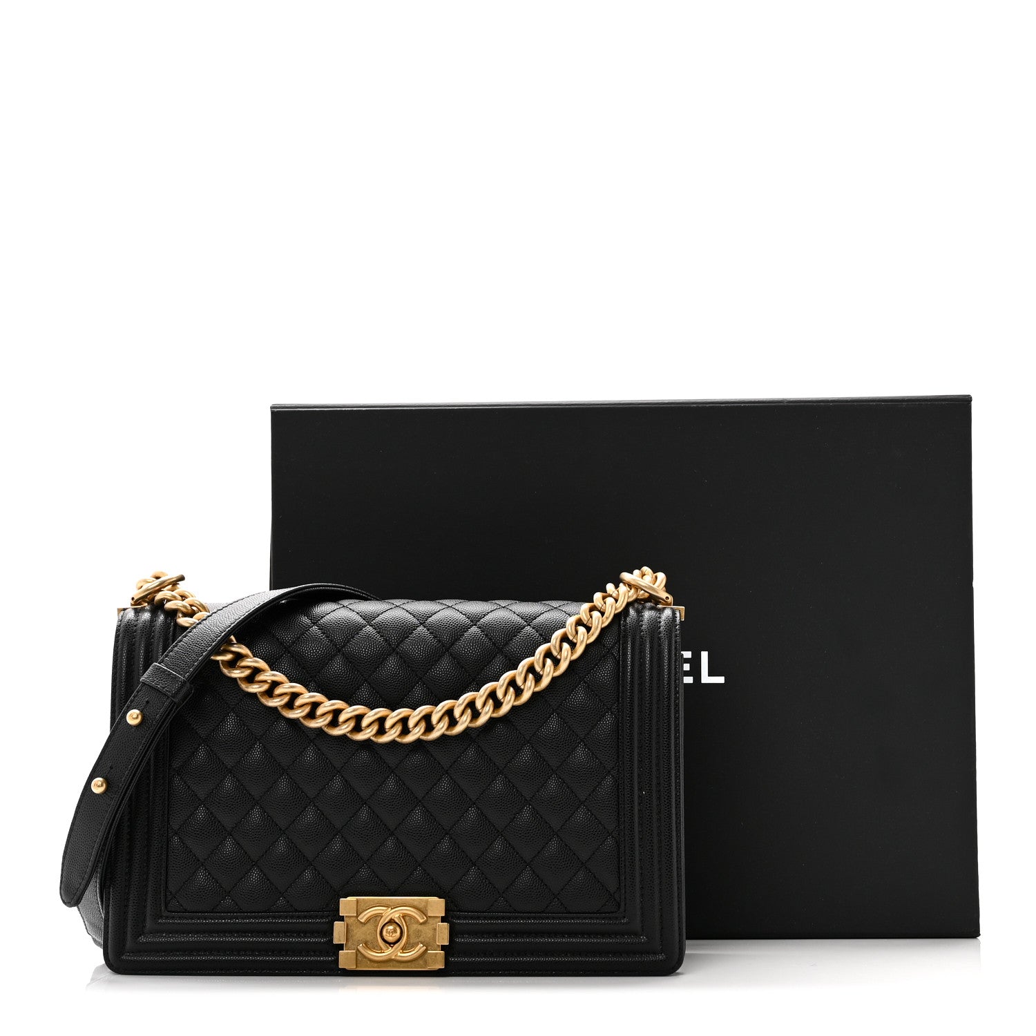 Chanel Caviar Quilted New Medium Boy Flap Black