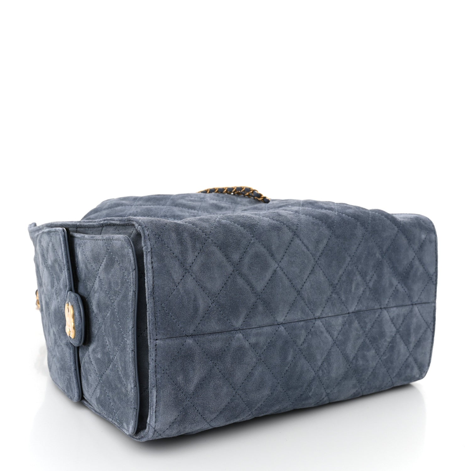 Chanel Suede Quilted Medium Chanel 25 Handbag Blue
