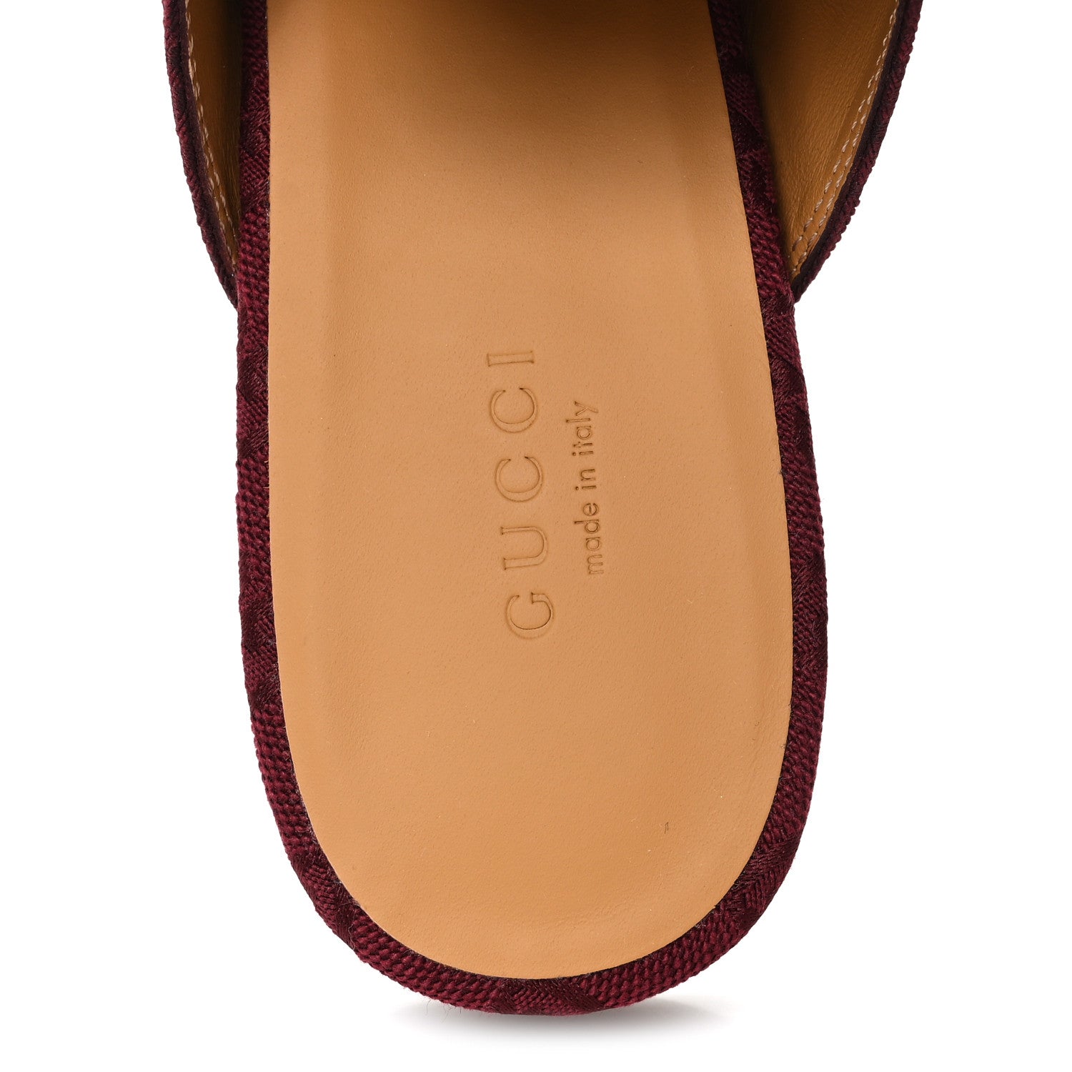 Gucci New Canvas GG Monogram Malaga Kid Womens Princetown Slippers 40 Rosso Ancora