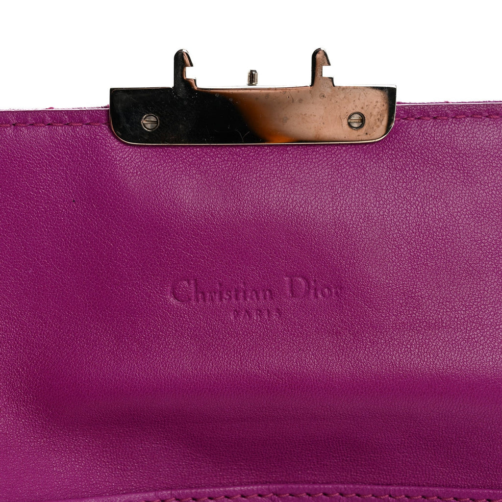 Christian Dior Lambskin Cannage Miss Dior Chain Wallet Dark Pink