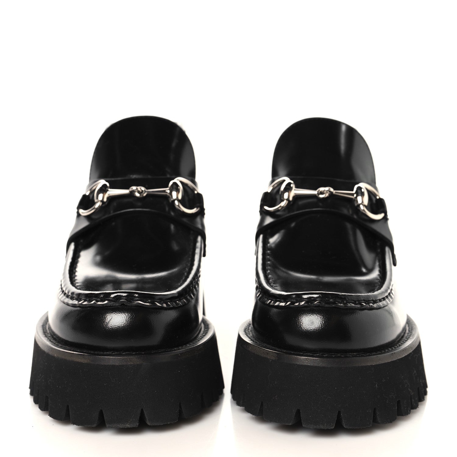 Gucci Cordovan Lux Womens Horsebit Platform Ankle Boots 36 Black