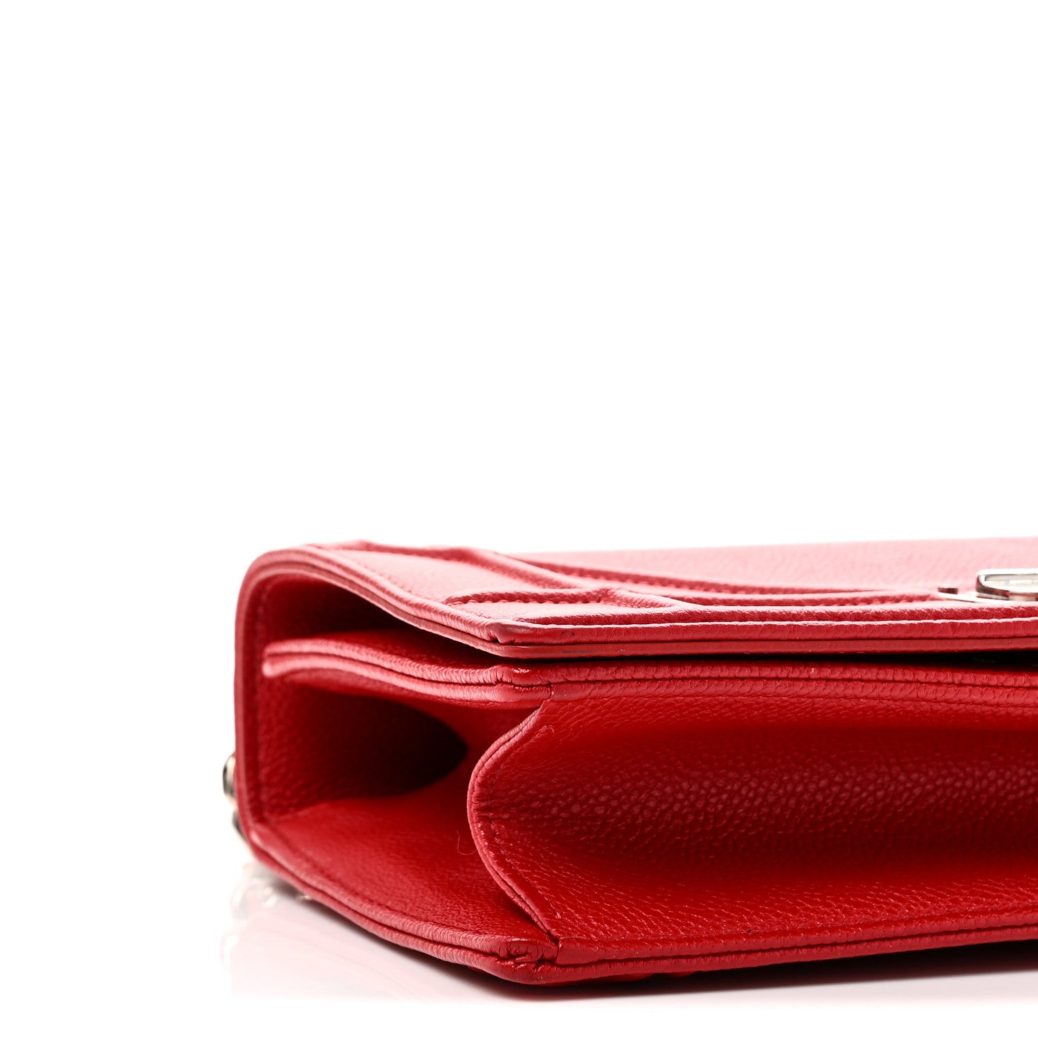 Christian Dior Grained Calfskin Small Diorama Flap Bag Red