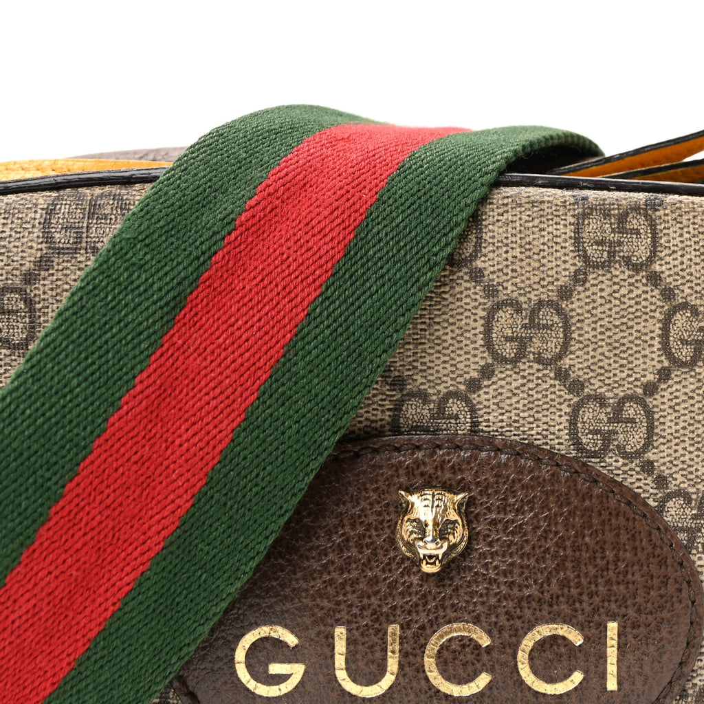 Gucci GG Supreme Monogram Web Neo Vintage Shoulder Bag Beige New Acero Crop