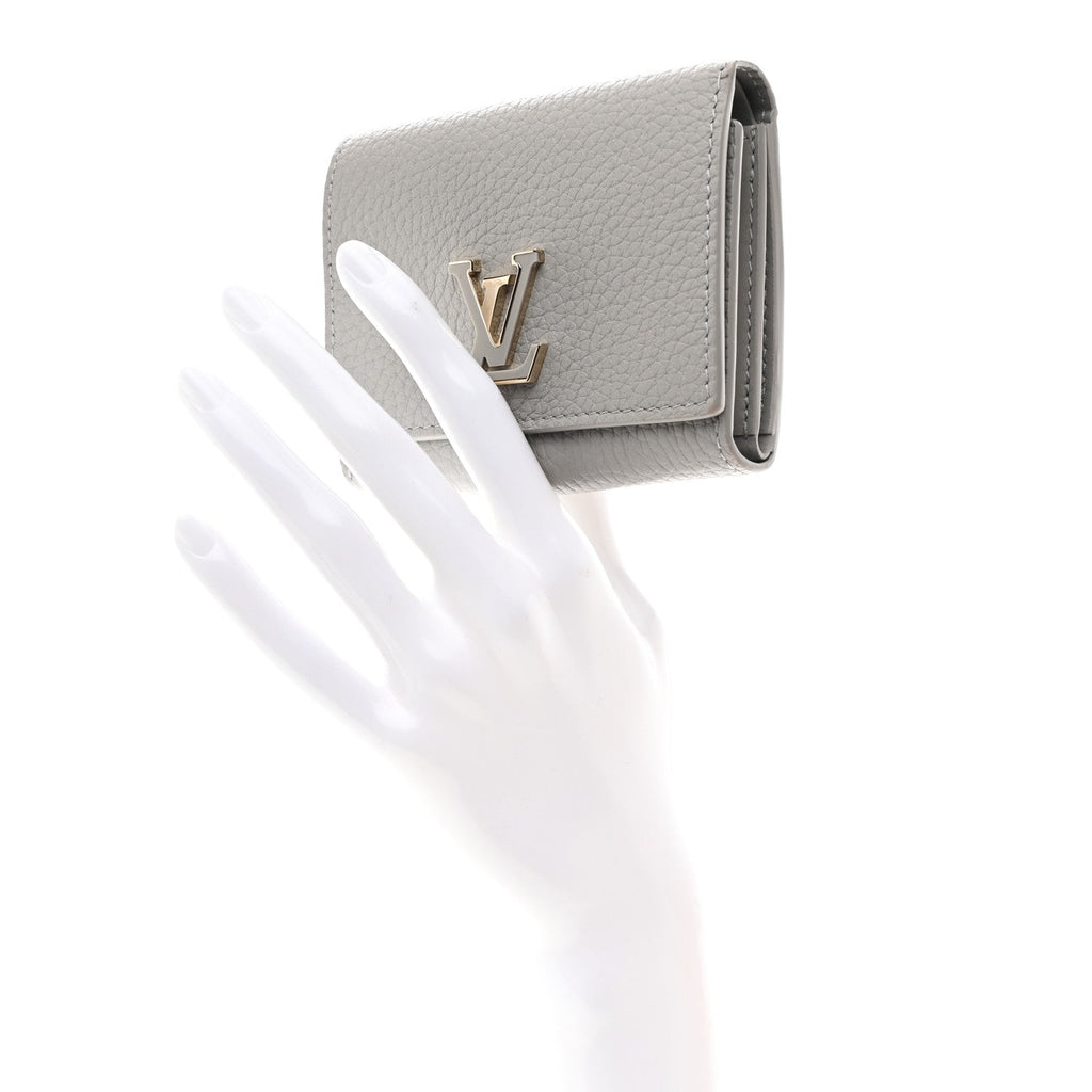 Louis Vuitton Taurillon Capucines Tiny Wallet Flint Grey