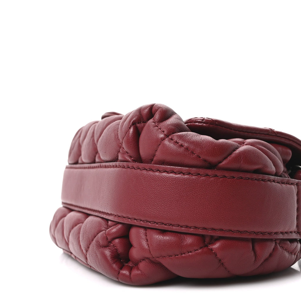 Chanel Lambskin Quilted Mini Round Flap Red