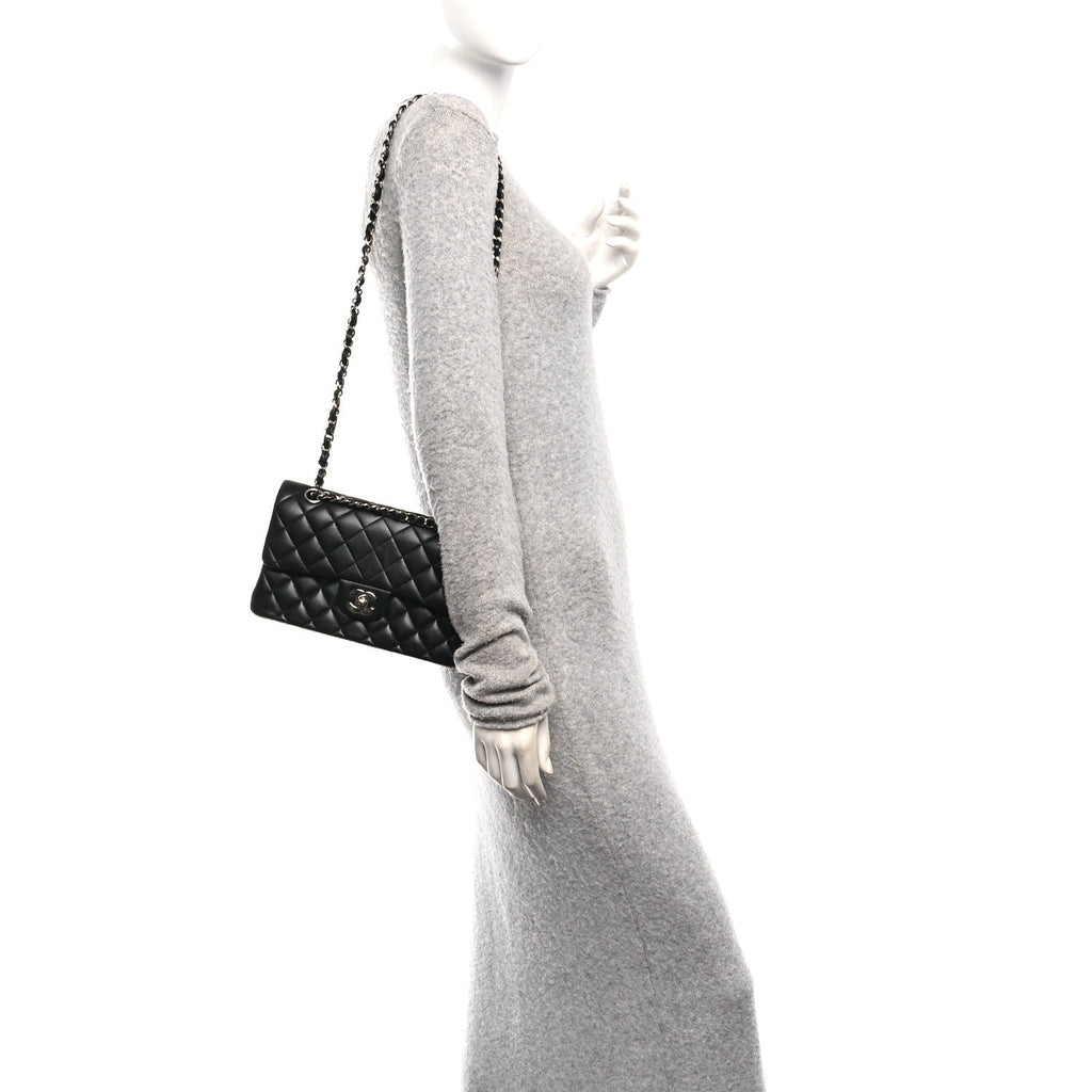 Chanel Lambskin Quilted Small Double Flap Black