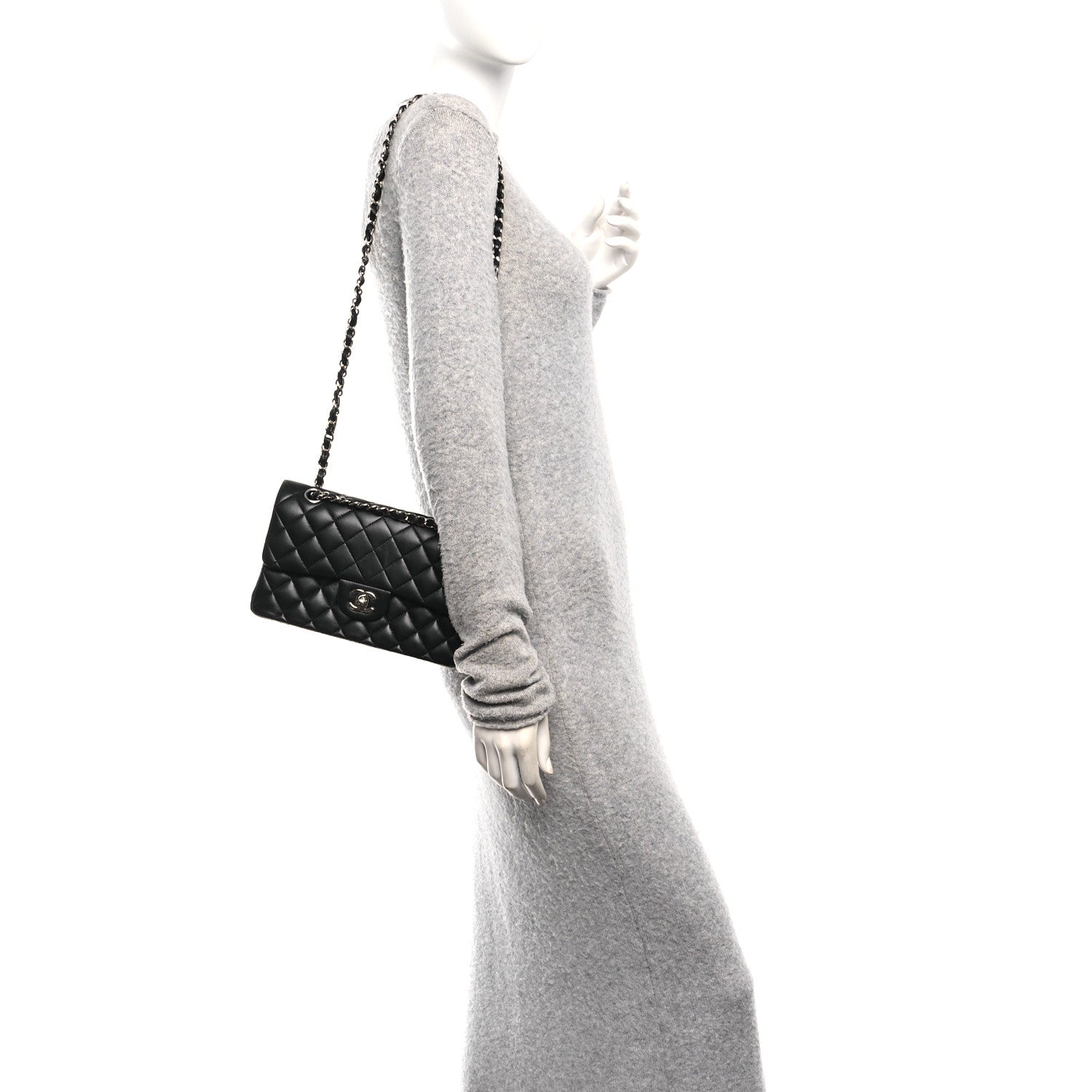 Chanel Lambskin Quilted Small Double Flap Black