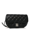 Chanel Calfskin Quilted CC Uniform Flap Belt Bag Black