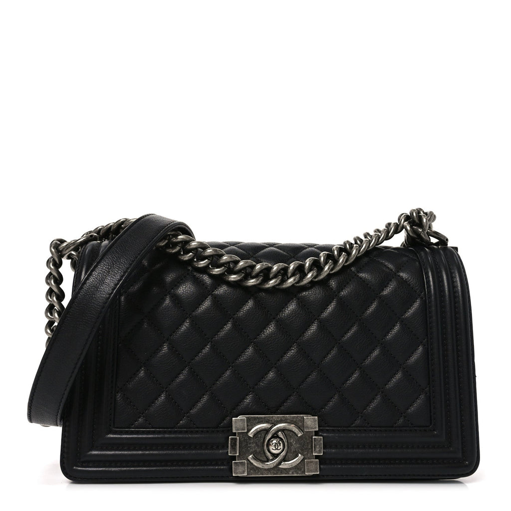Chanel Calfskin Quilted Medium Boy Flap Black