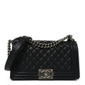 Chanel Calfskin Quilted Medium Boy Flap Black