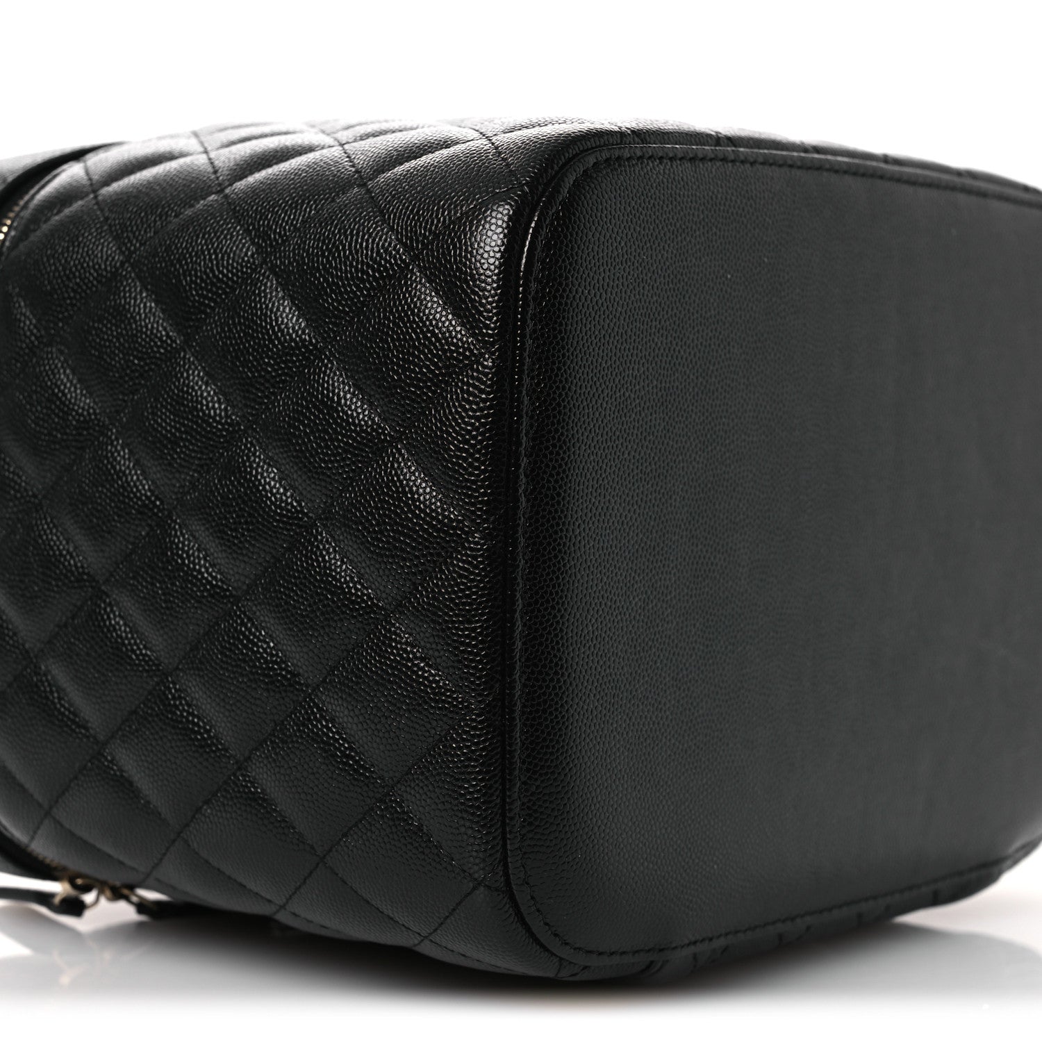 Caviar Quilted Large Vanity Pouch Black