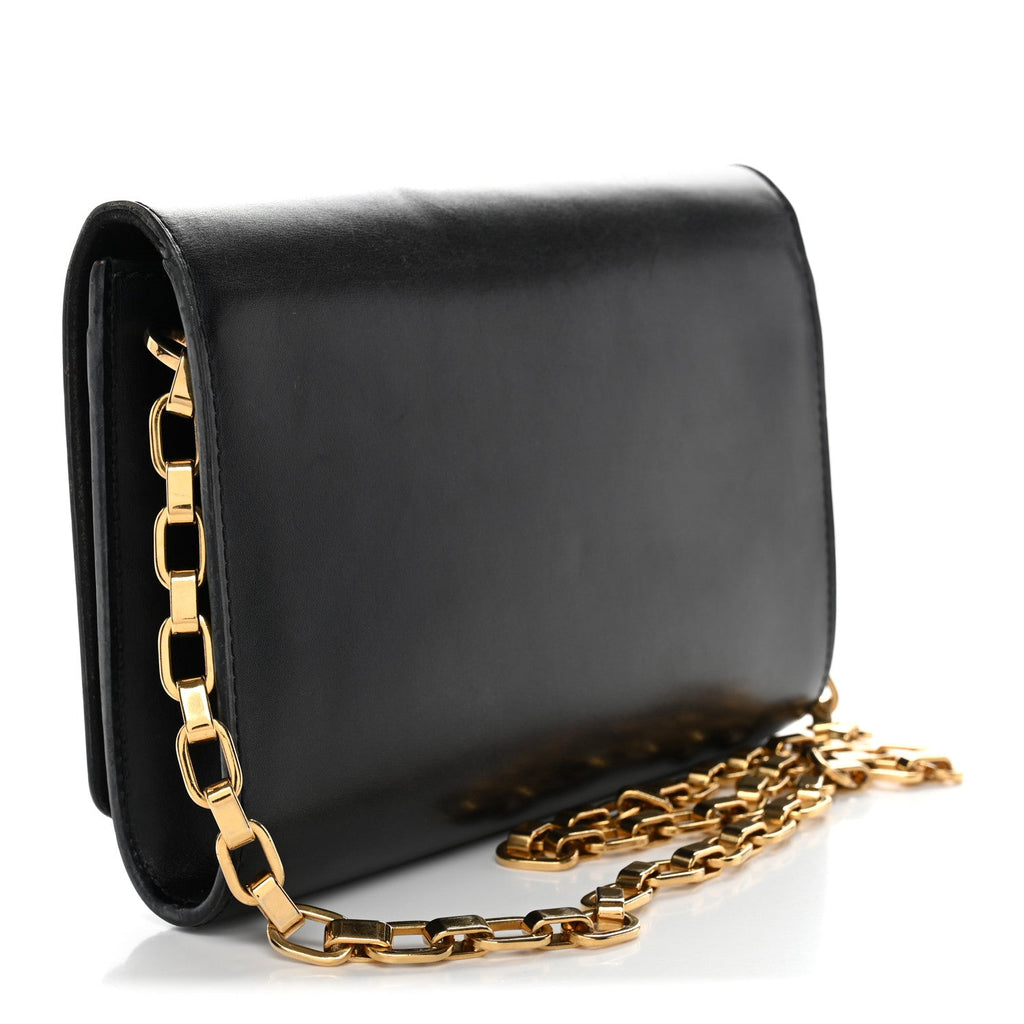 Louis Vuitton Calfskin Chain Louise MM Black