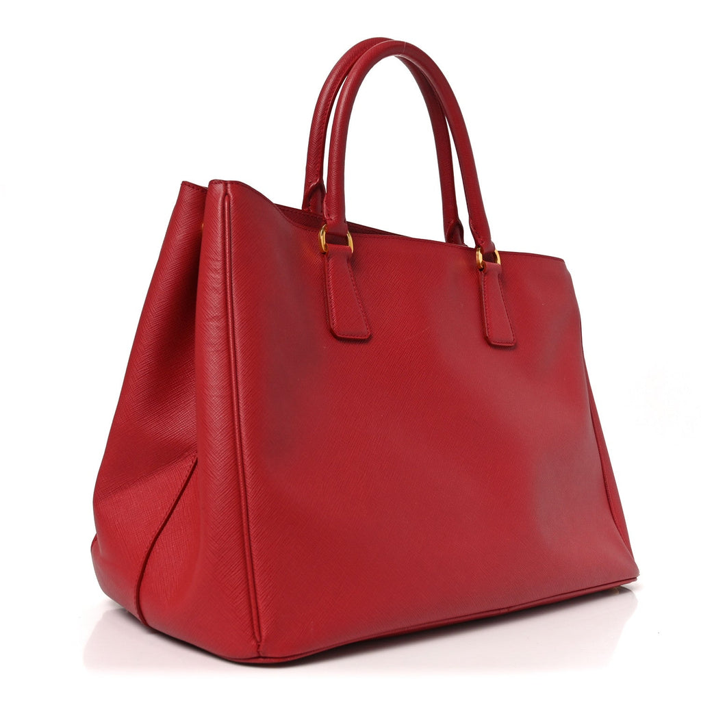 Prada Saffiano Lux Large Tote Fuoco
