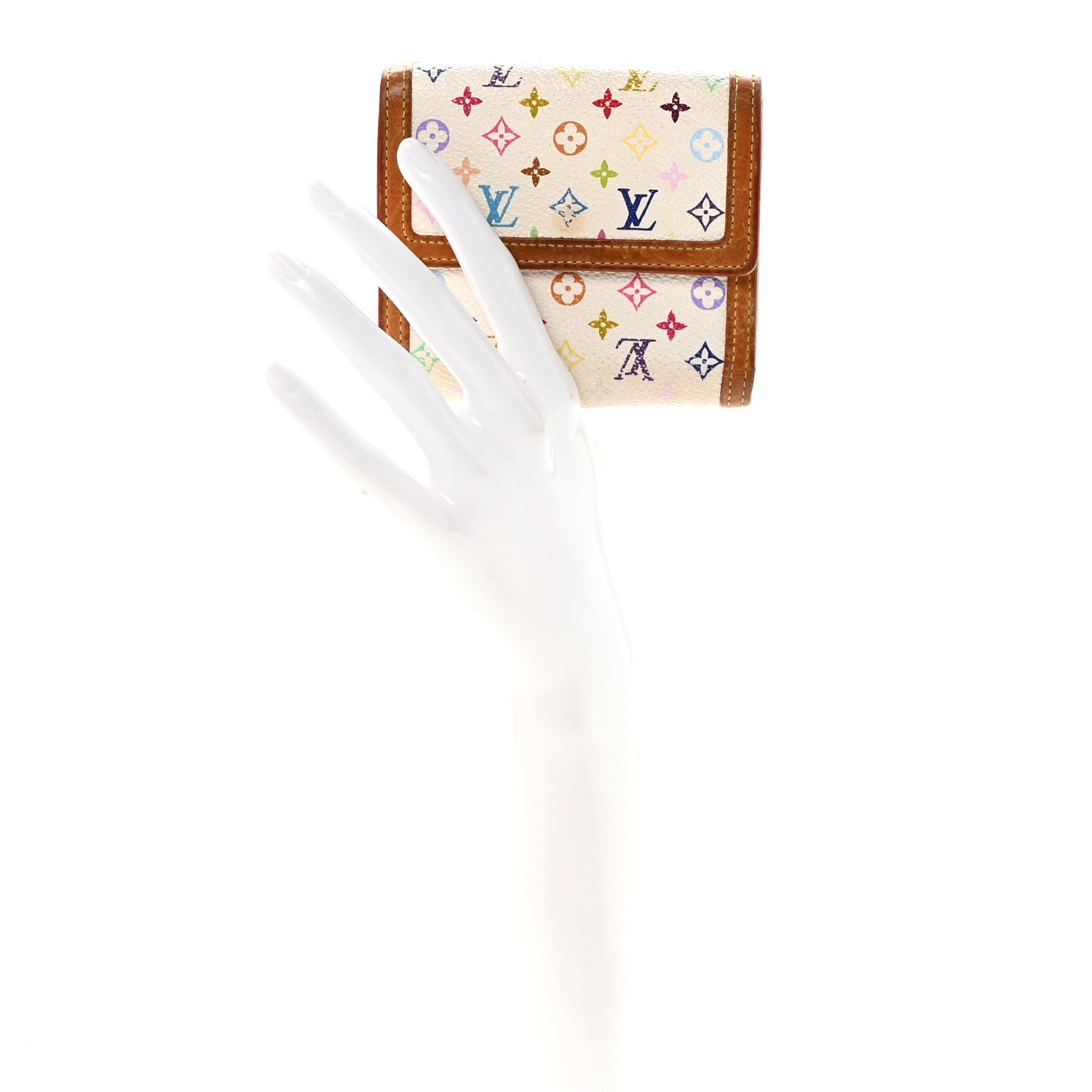 Louis Vuitton Monogram Multicolor Porte-Monnaie Billets Wallet White