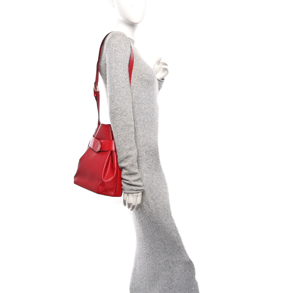 Louis Vuitton Epi Sac D'epaule Castillan Red