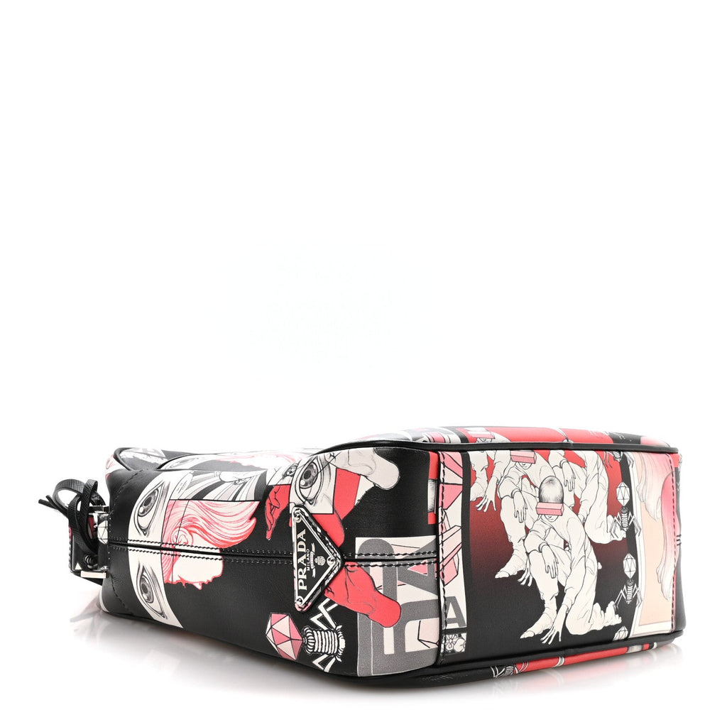 Prada X JAMES JEAN Vitello DNA Flat Messenger Bag Black