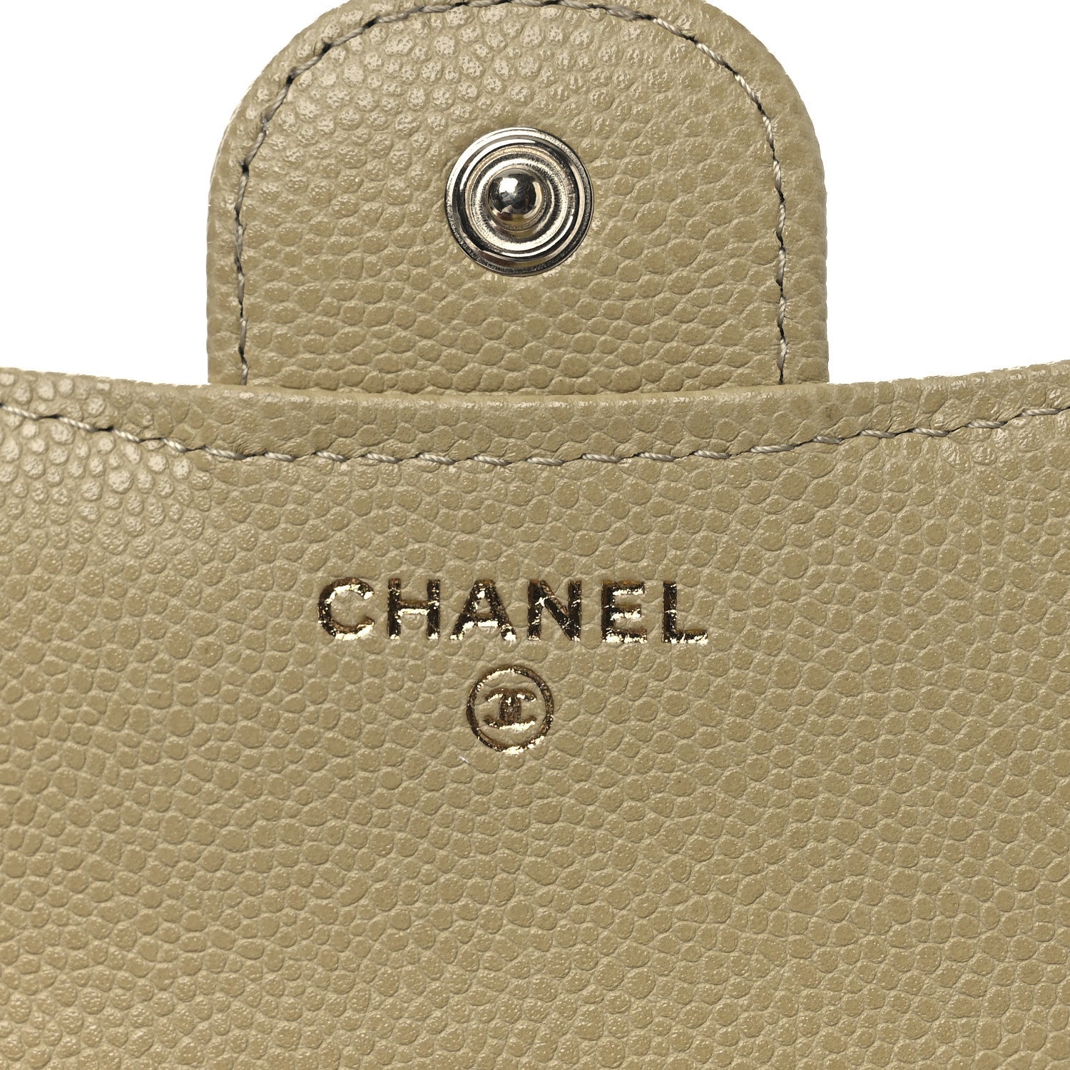 Caviar Quilted Compact Flap Wallet Light Green
