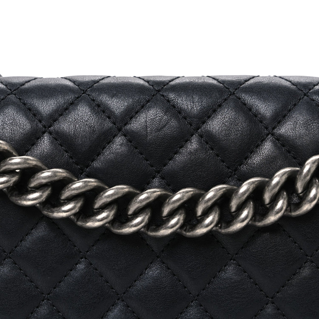 Chanel Lambskin Quilted Medium Boy Flap Black