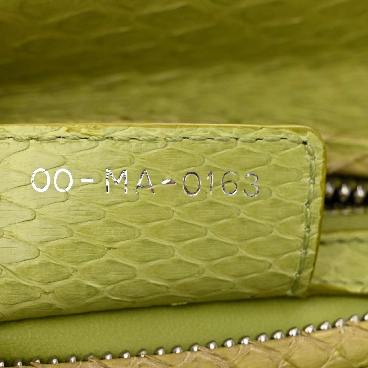 Christian Dior Snakeskin Medium Lady Dior Green