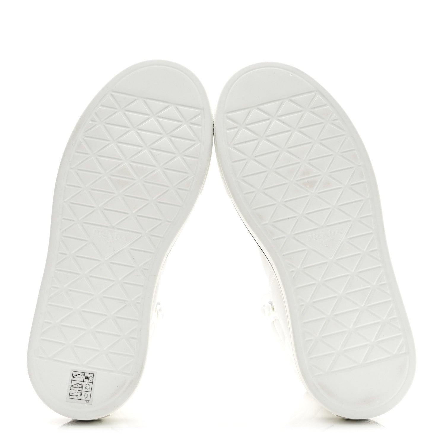 Prada Re-Nylon Gabardine Spazzolato Macro Quilted Triangle Logo High Top 45mm Sneakers 38.5 White
