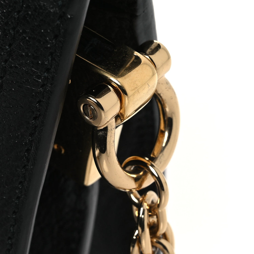 Gucci Calfskin GG Web Small Ophidia Chain Shoulder Bag Black