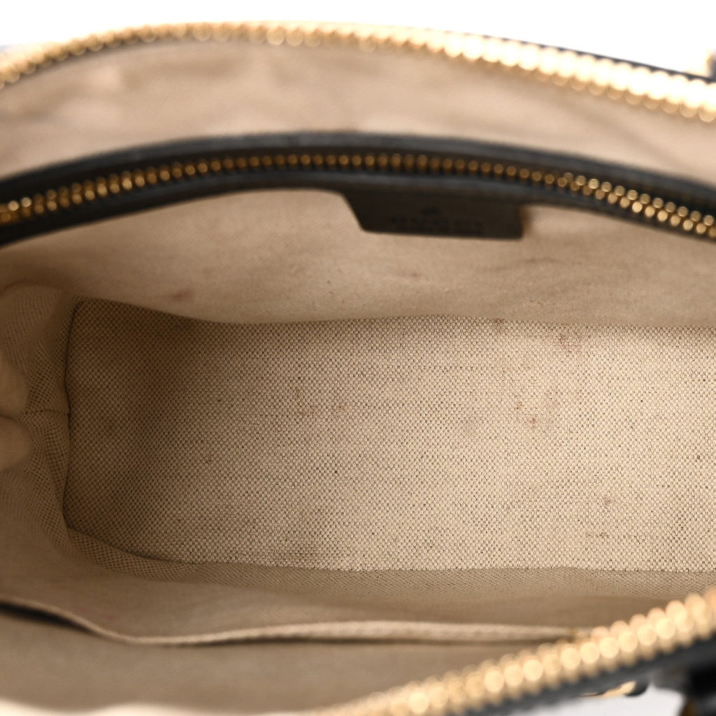 Gucci Boarded Plutone Calfskin Small Horsebit 1955 Top Handle Bag Black