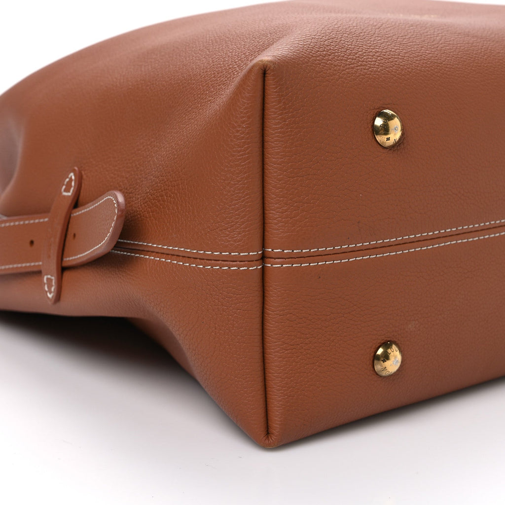 Louis Vuitton Grained Calfskin Low Key Hobo MM Cognac