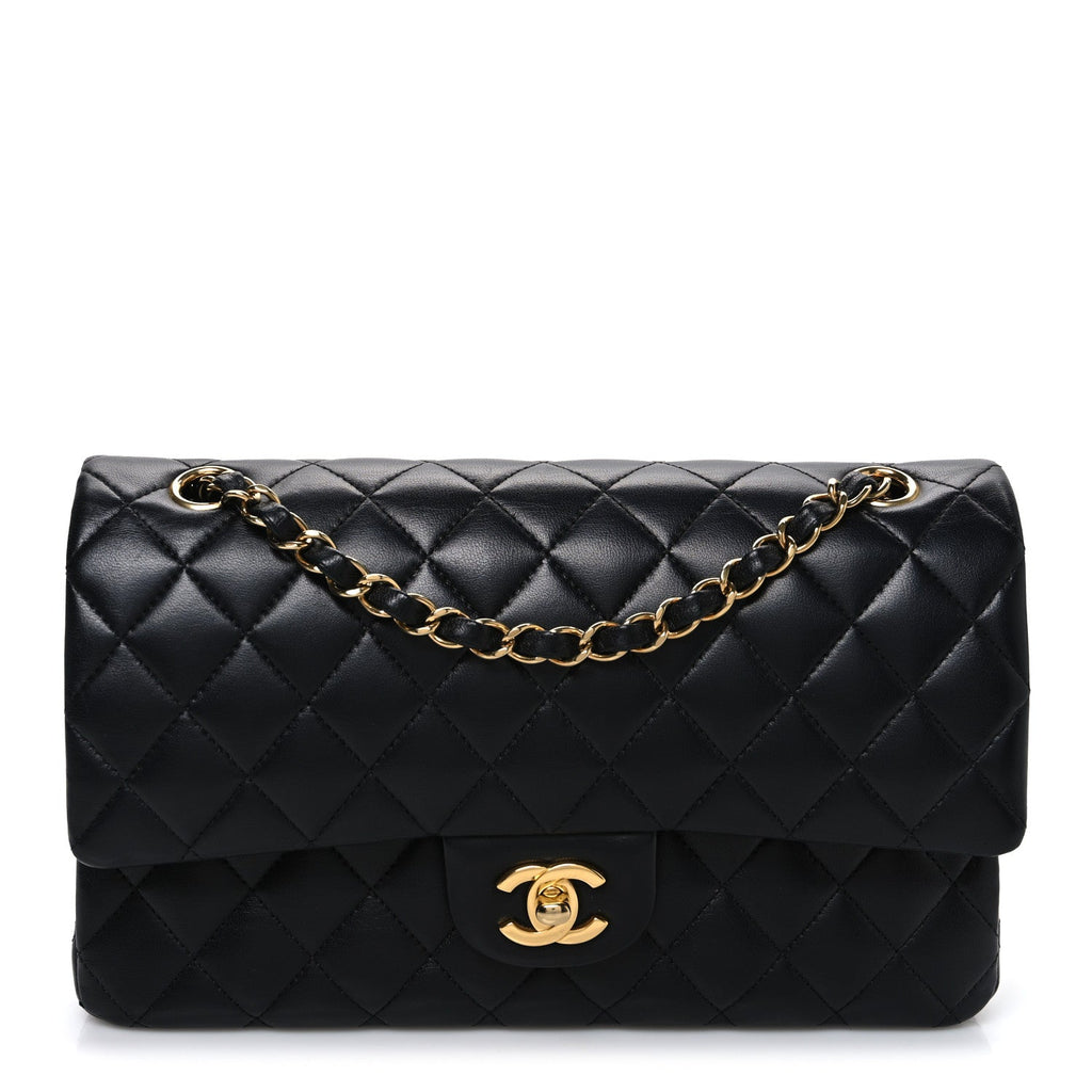 Chanel Lambskin Quilted Medium Double Flap Black