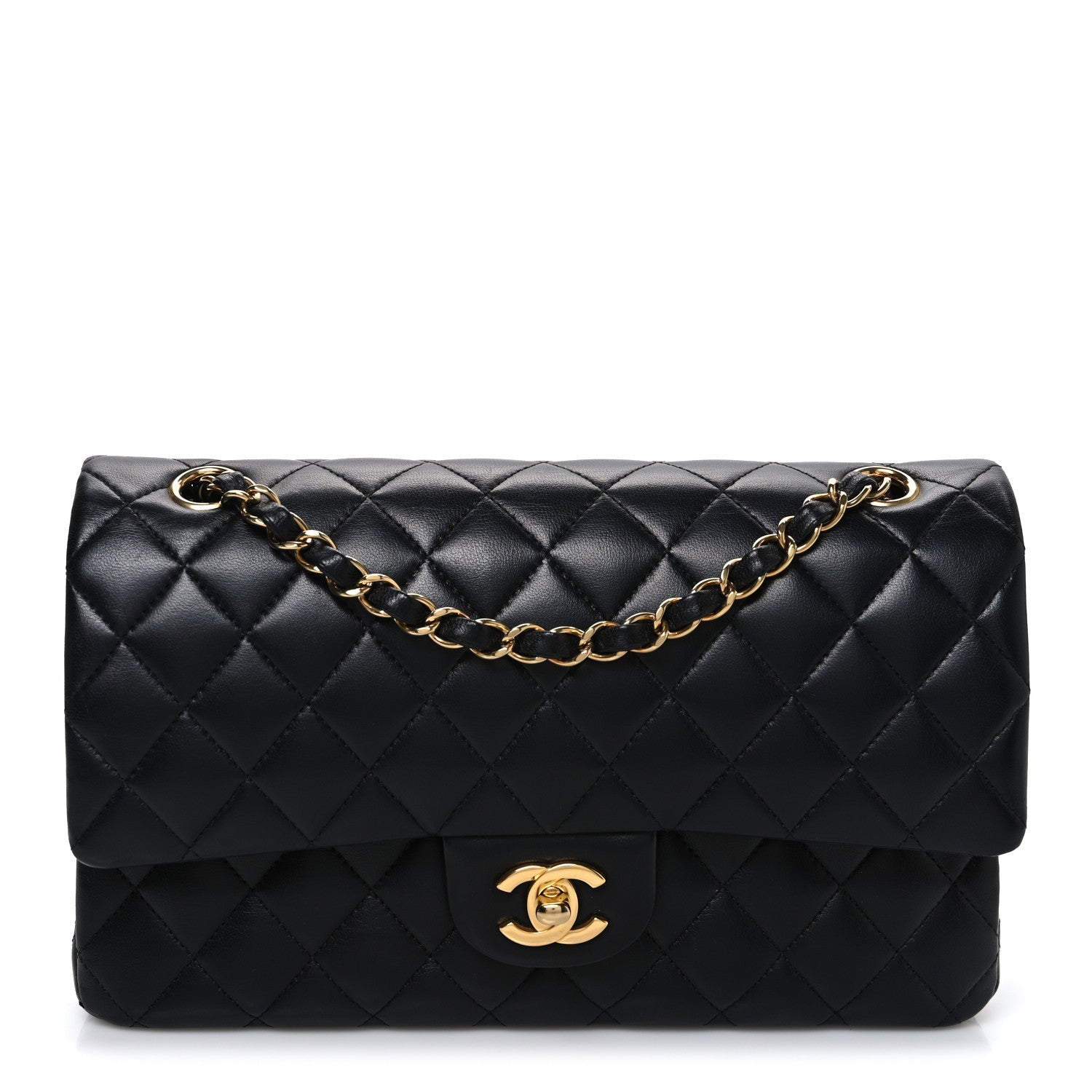 Chanel Lambskin Quilted Medium Double Flap Black