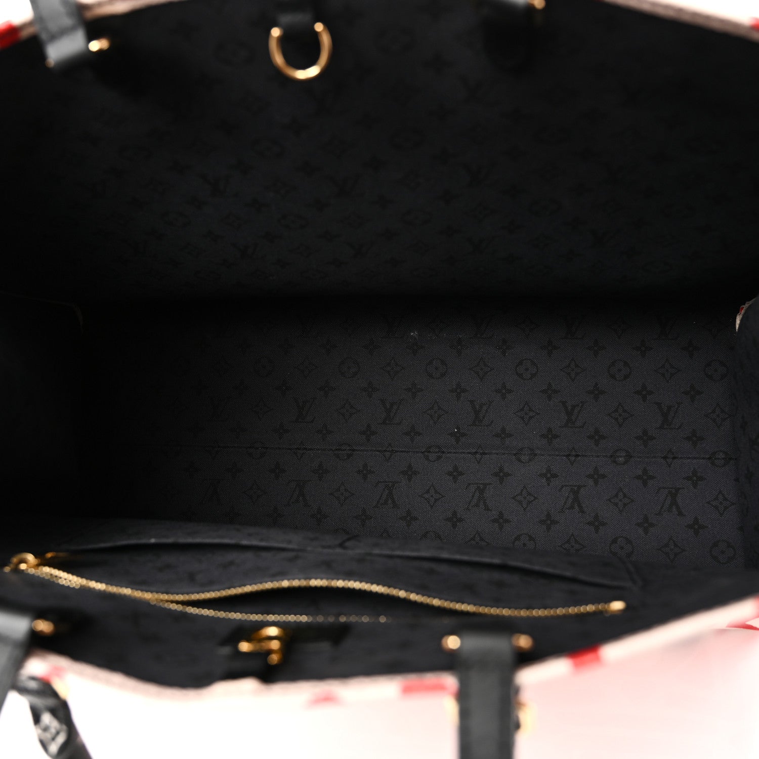 Louis Vuitton Monogram Giant Crafty Onthego GM Creme Rouge Black