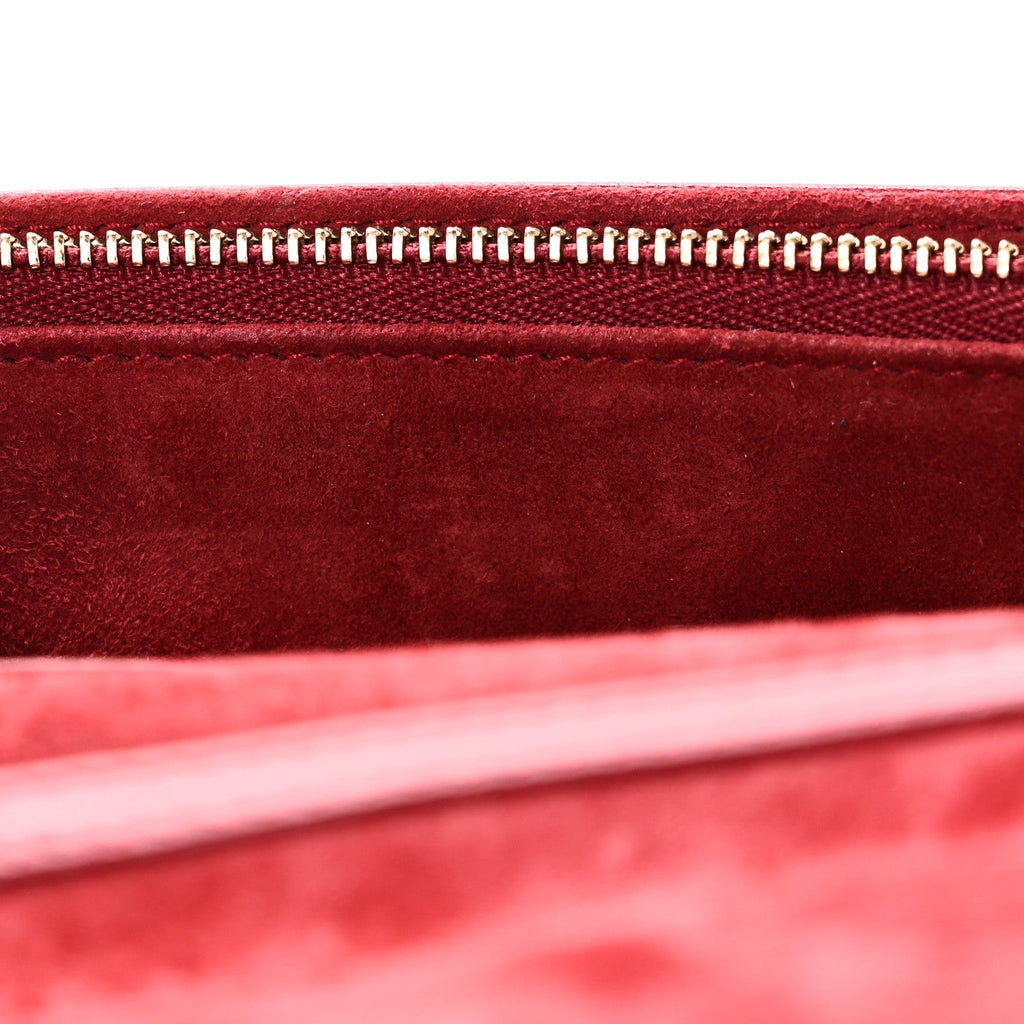 Christian Dior Lambskin Cannage Dioraddict Wallet On Chain Clutch Fuchsia